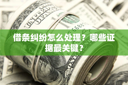 武汉借条纠纷怎么处理？哪些证据最关键？