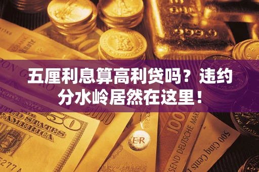 武汉五厘利息算高利贷吗？违约分水岭居然在这里！