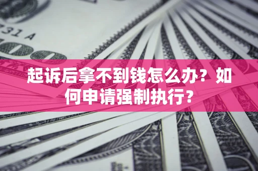 武汉起诉后拿不到钱怎么办？如何申请强制执行？