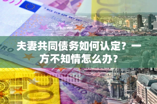 武汉夫妻共同债务如何认定？一方不知情怎么办？