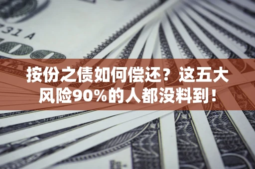 武汉按份之债如何偿还？这五大风险90%的人都没料到！