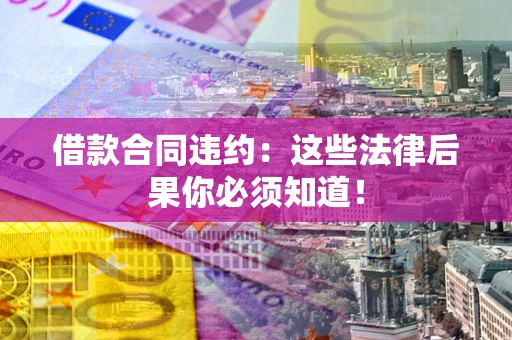 武汉借款合同违约：这些法律后果你必须知道！