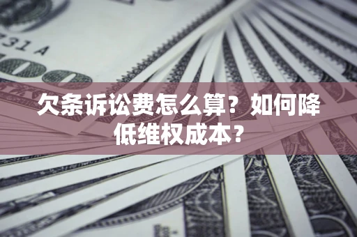 武汉欠条诉讼费怎么算？如何降低维权成本？