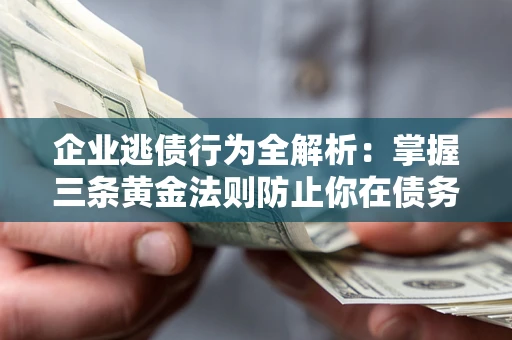 武汉企业逃债行为全解析：掌握三条黄金法则防止你在债务乱局中“踩雷”