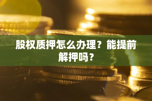 武汉股权质押怎么办理？能提前解押吗？